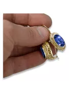 Sapphire 14K Yellow gold Earrings Vintage Jewlery vec023y